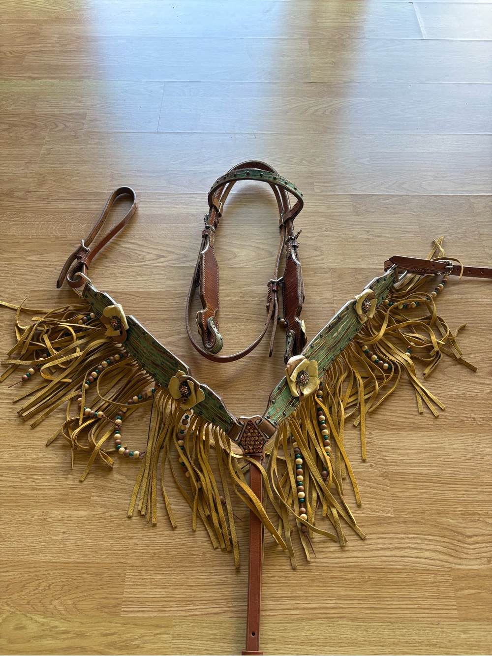 Barrel Racing Western Fringe Leather Tack Set !!!